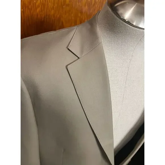 Hart Schaffner Marx Beige Sport Coat Blazer Jacket Mens Size 48L